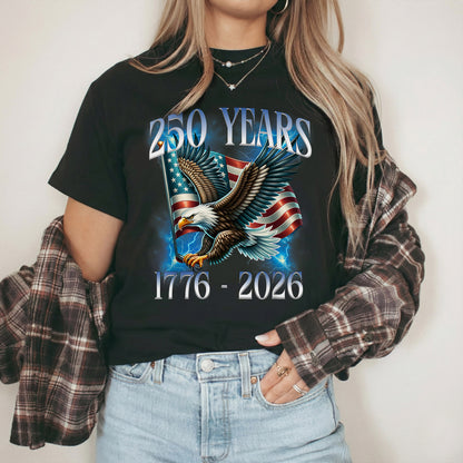 America 250th Anniversary Eagle Flag – America 250th Anniversary – Unisex Tshirt Gildan / Tshirt Comfort / V-neck/ Hoodie / Sweatshirt