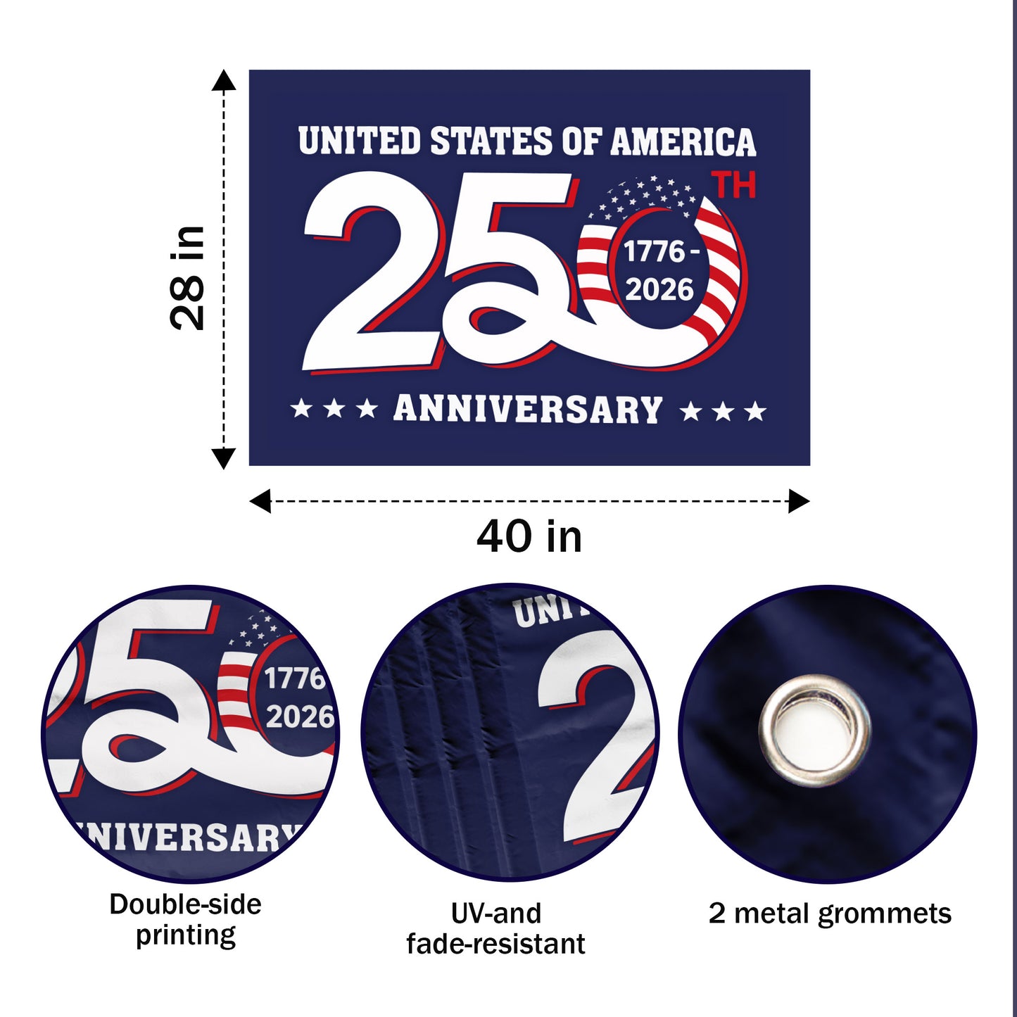 United States 250th Anniversary - House Flag/Garden Flag