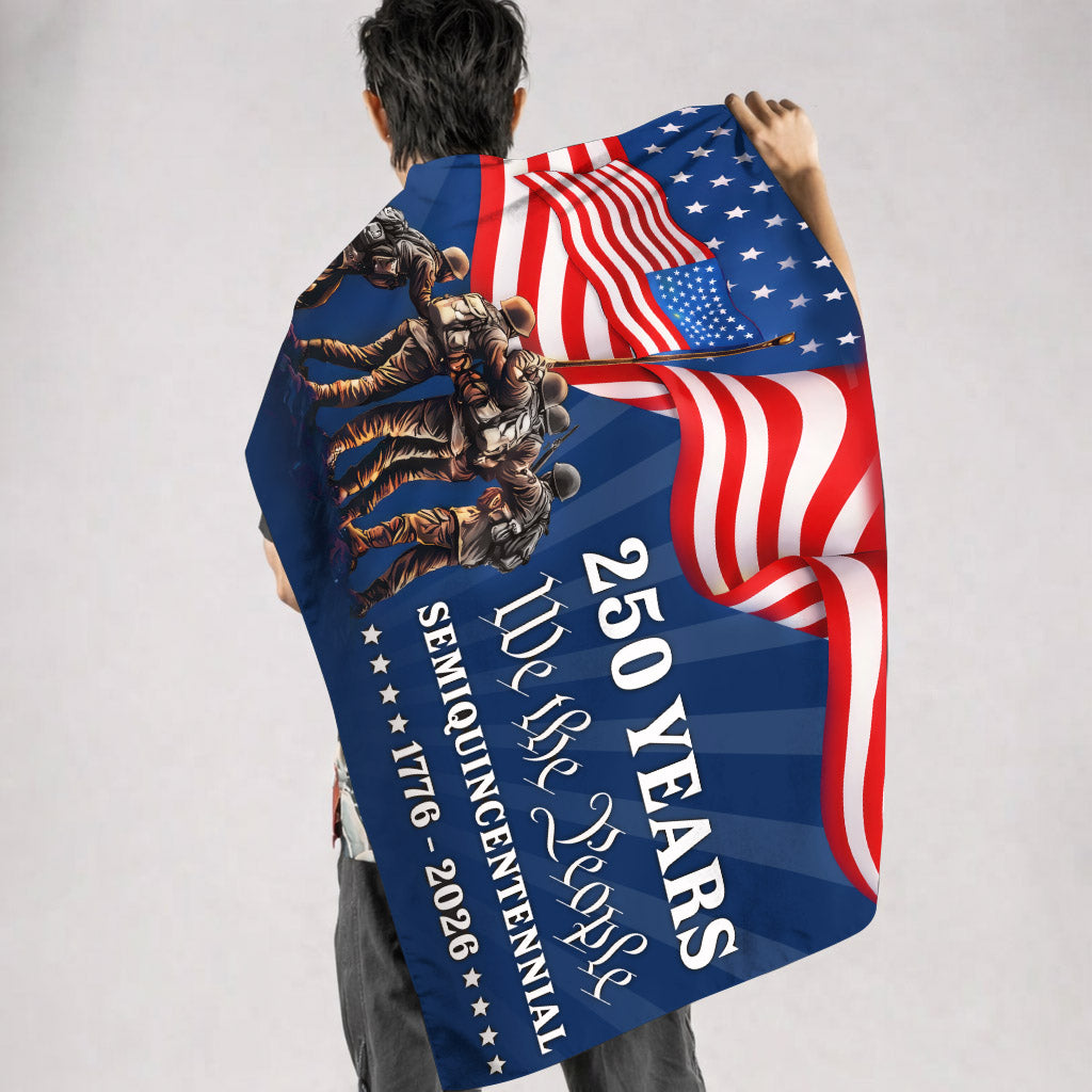 250 Years We The People Semiquincentennial 1776–2026 Military Tribute - House Flag/Garden Flag
