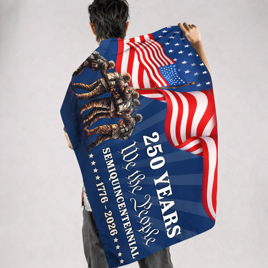 250 Years We The People Semiquincentennial 1776–2026 Military Tribute - House Flag/Garden Flag