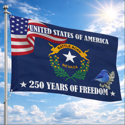 Wyoming Forever West 250 Years of Freedom (1776–2026) - House Flag/Garden Flag