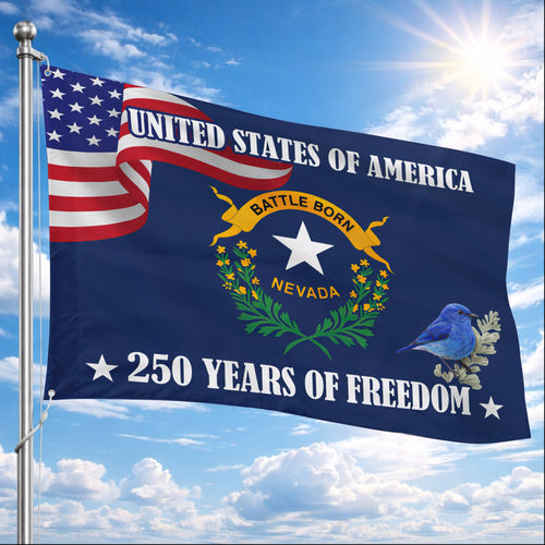 Wyoming Forever West 250 Years of Freedom (1776–2026) - House Flag/Garden Flag