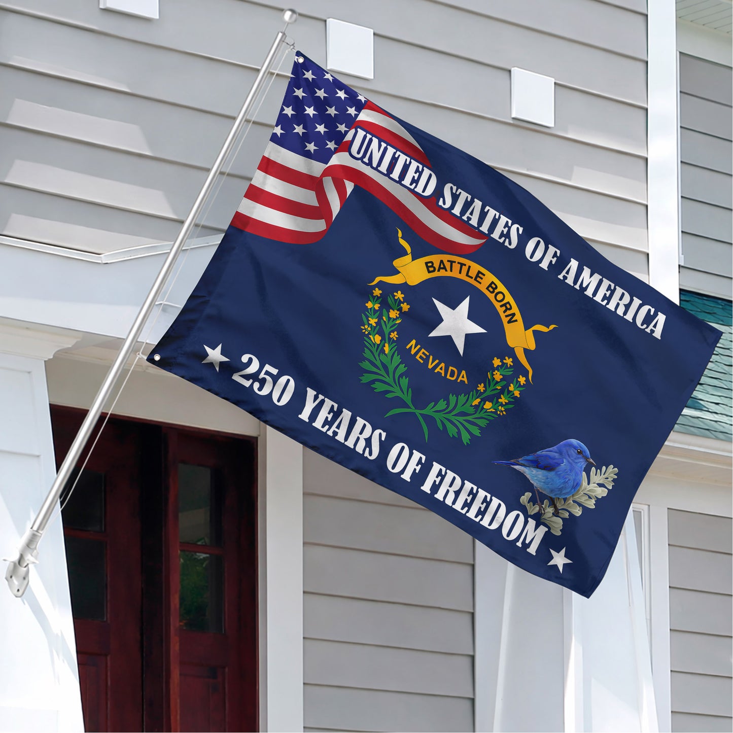 Wyoming Forever West 250 Years of Freedom (1776–2026) - House Flag/Garden Flag