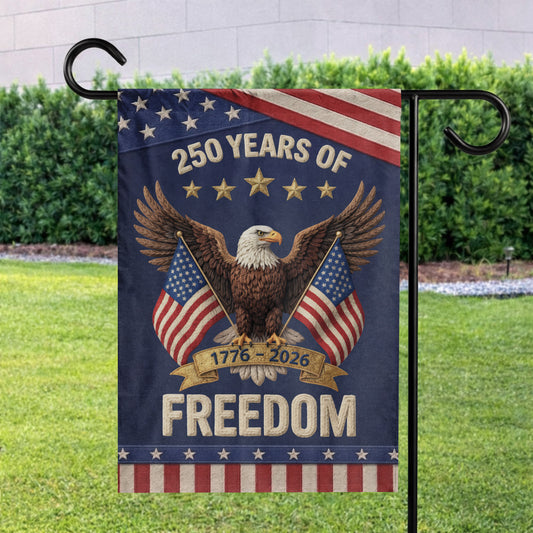 USA 250 Years Freedom Eagle Dual Flag Patriotic Garden Flag 1776–2026