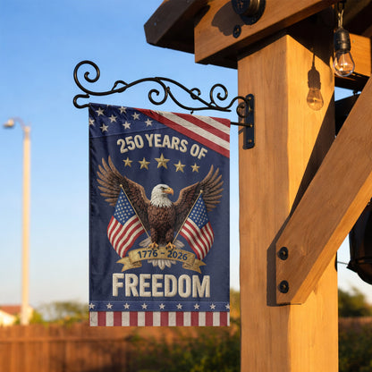 USA 250 Years Freedom Eagle Dual Flag Patriotic Garden Flag 1776–2026