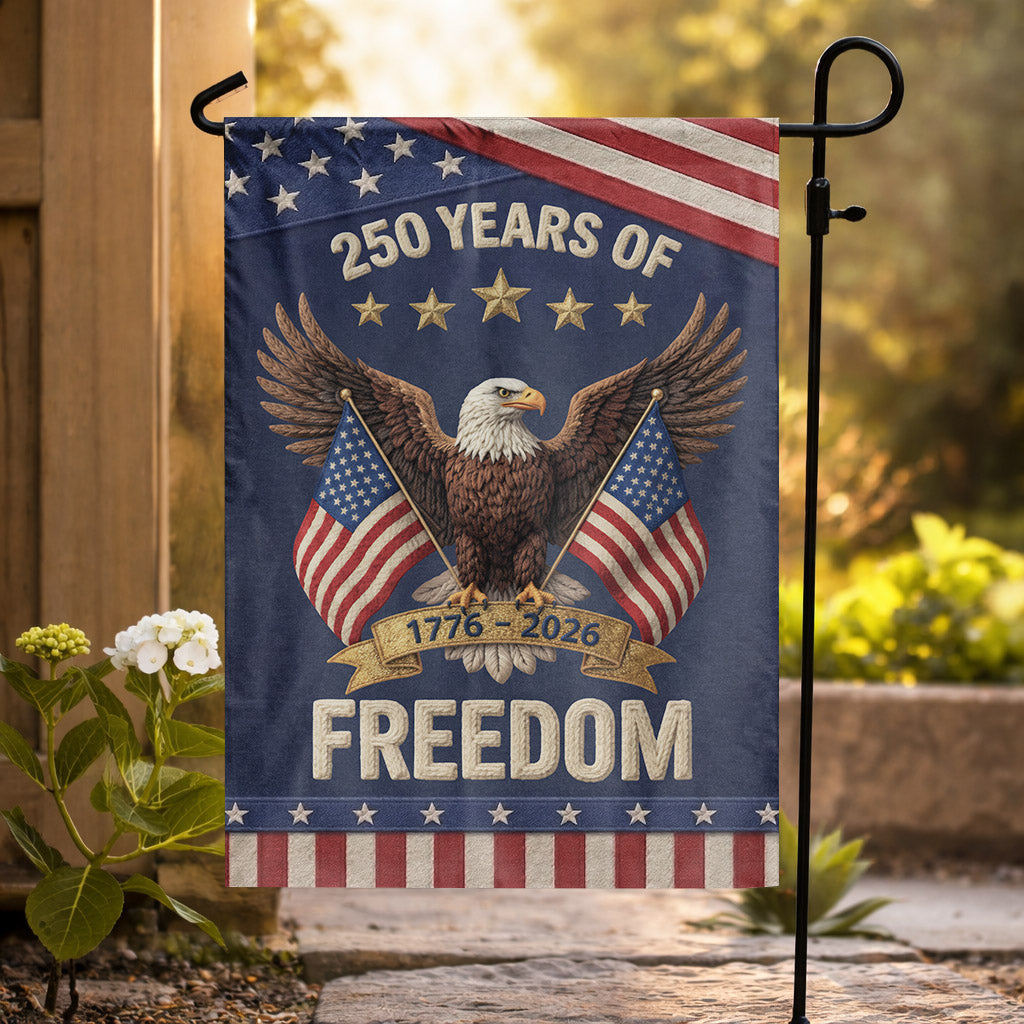 USA 250 Years Freedom Eagle Dual Flag Patriotic Garden Flag 1776–2026
