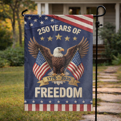 USA 250 Years Freedom Eagle Dual Flag Patriotic Garden Flag 1776–2026