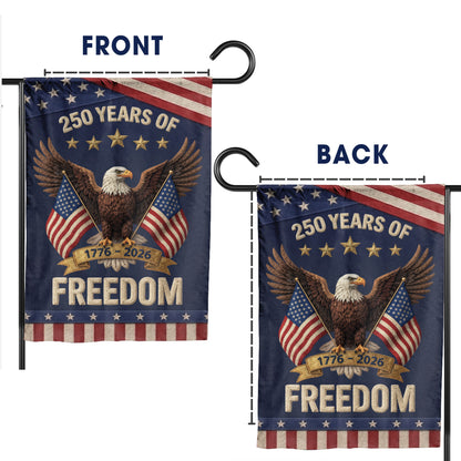 USA 250 Years Freedom Eagle Dual Flag Patriotic Garden Flag 1776–2026
