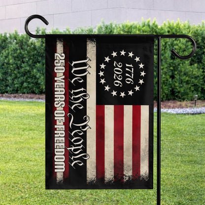 Vintage Black USA 250, We The People (1776–2026)- House Flag/Garden Flag