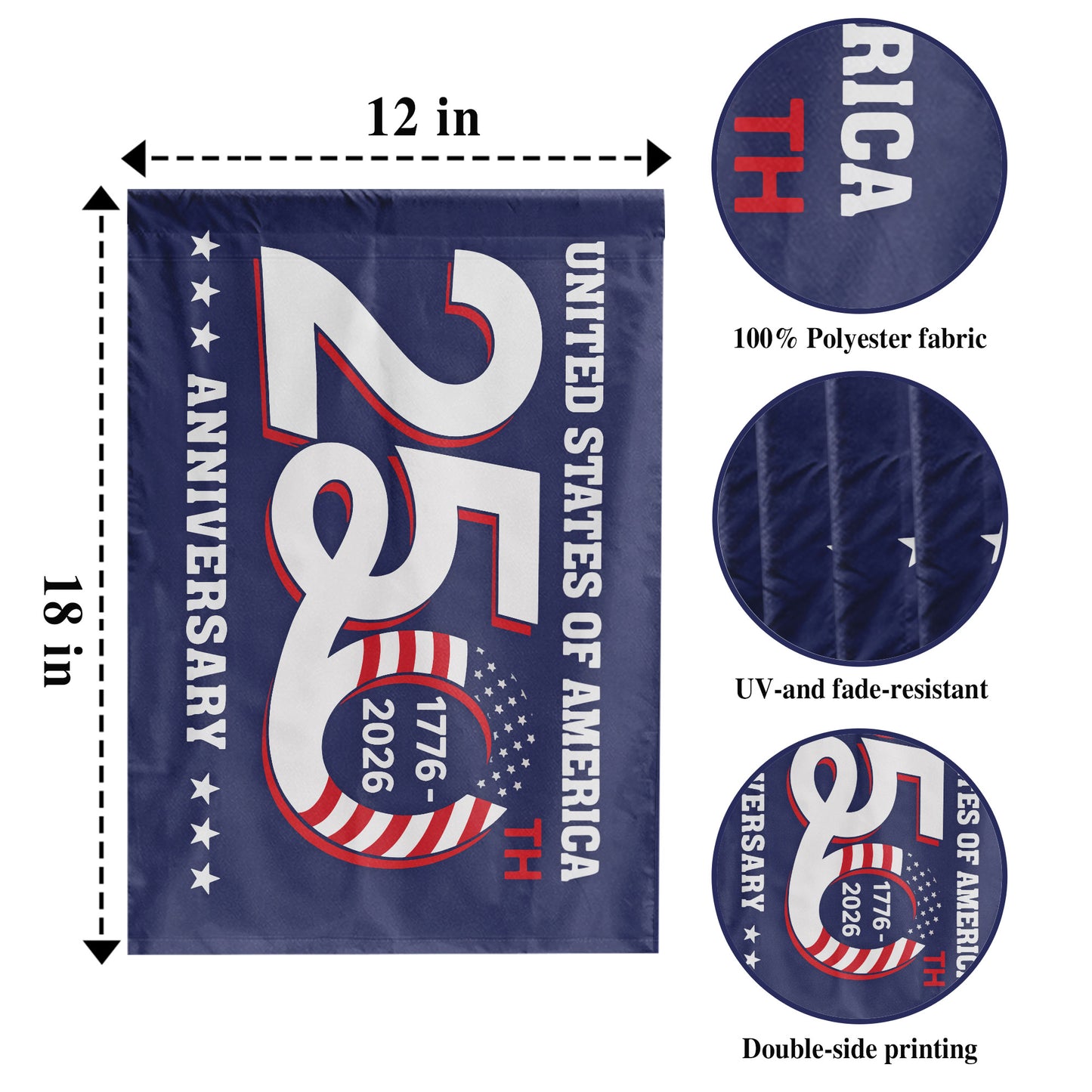 United States 250th Anniversary - House Flag/Garden Flag