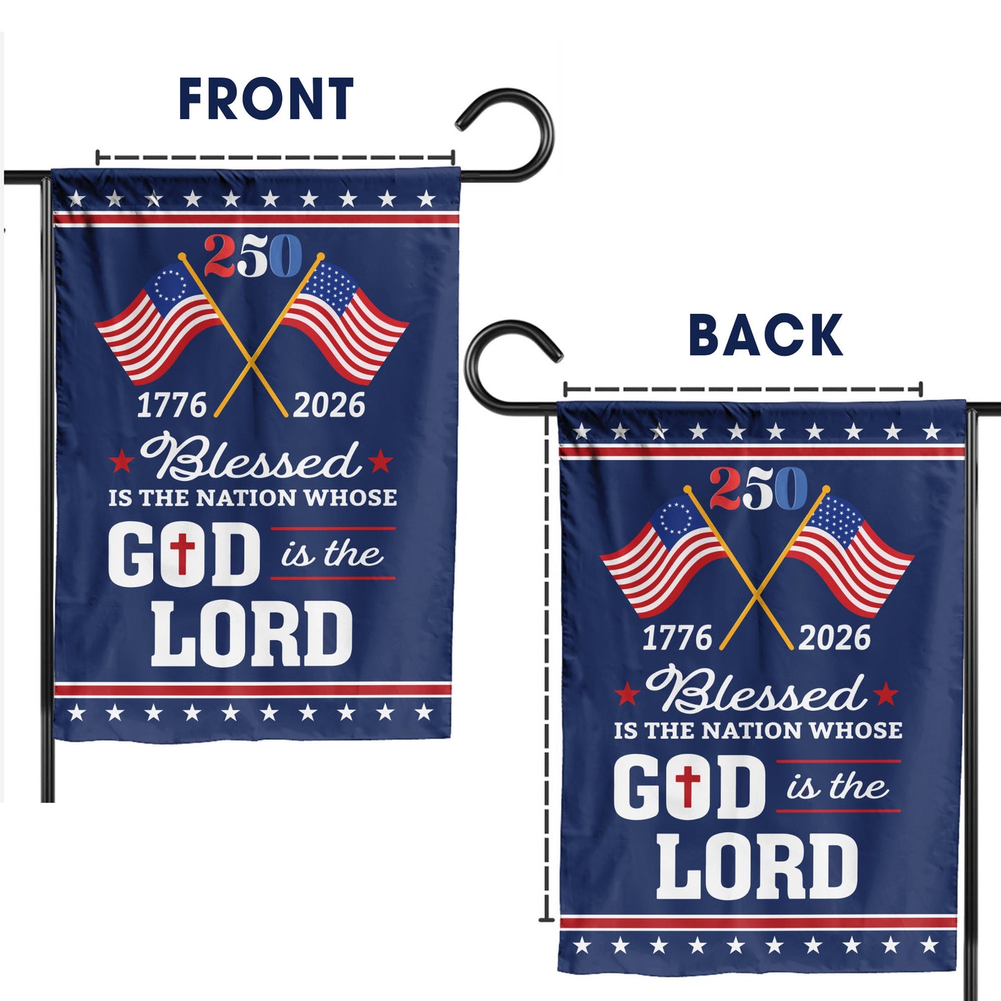 Blessed Is the Nation 250 (1776–2026)- House Flag/Garden Flag