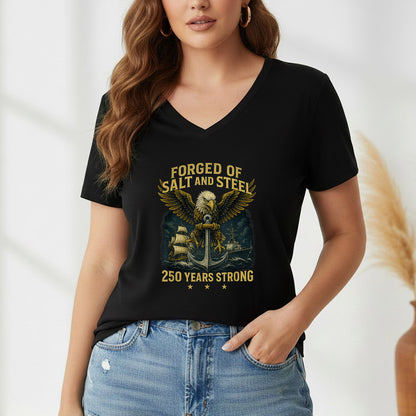 Forged Of Salt And Steel Navy Eagle – America 250th Anniversary – Unisex Tshirt Gildan / Tshirt Comfort / V-neck/ Hoodie / Sweatshirt