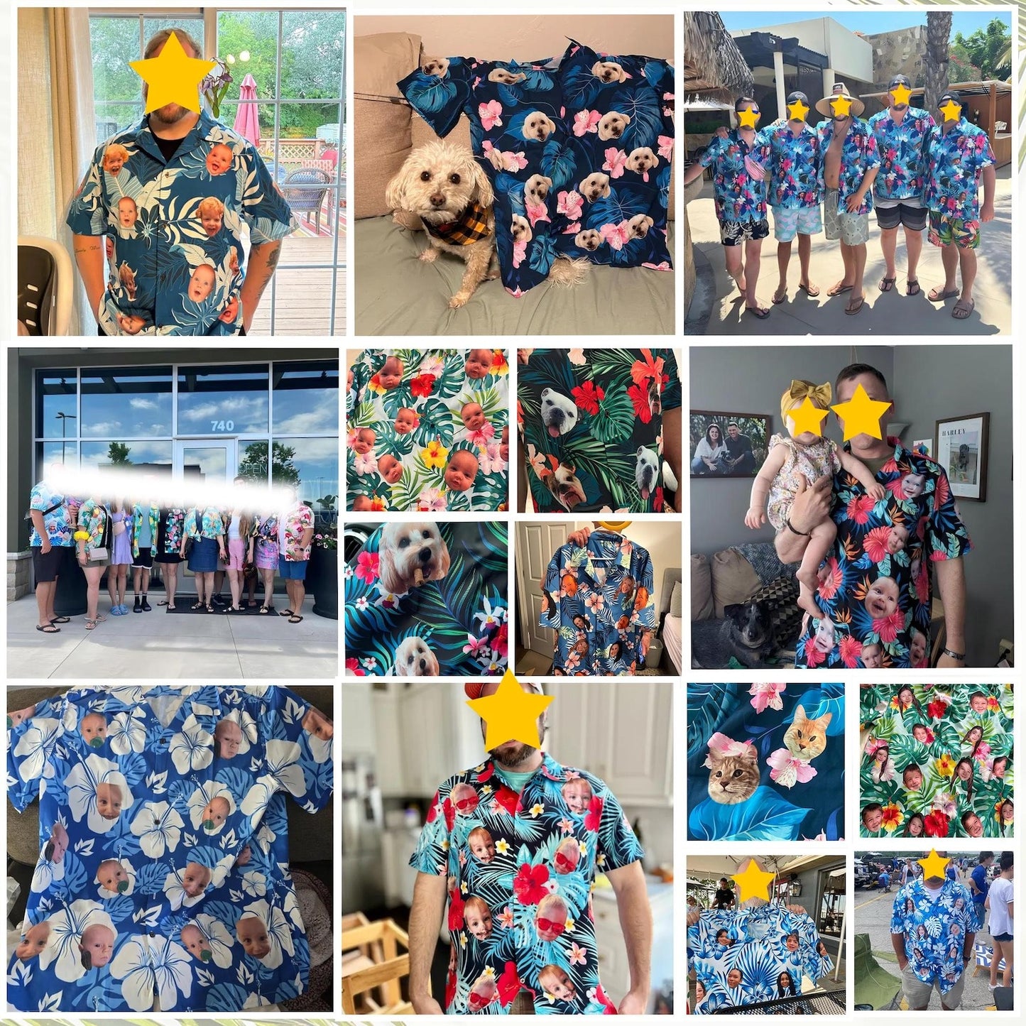 Custom Face Hawaiian Shirt, Personalized Photo Aloha Shirt, Unisex Beach Vacation Gift