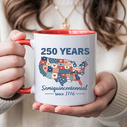 250 Years Semiquincentennial USA Map Patriotic Coffee Mug