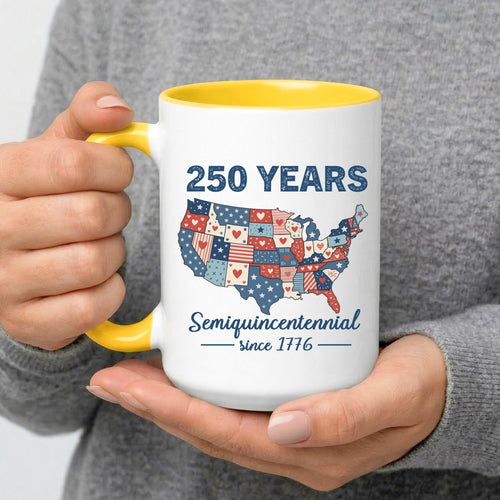 250 Years Semiquincentennial USA Map Patriotic Coffee Mug
