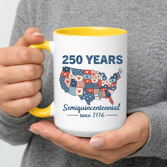 250 Years Semiquincentennial USA Map Patriotic Coffee Mug