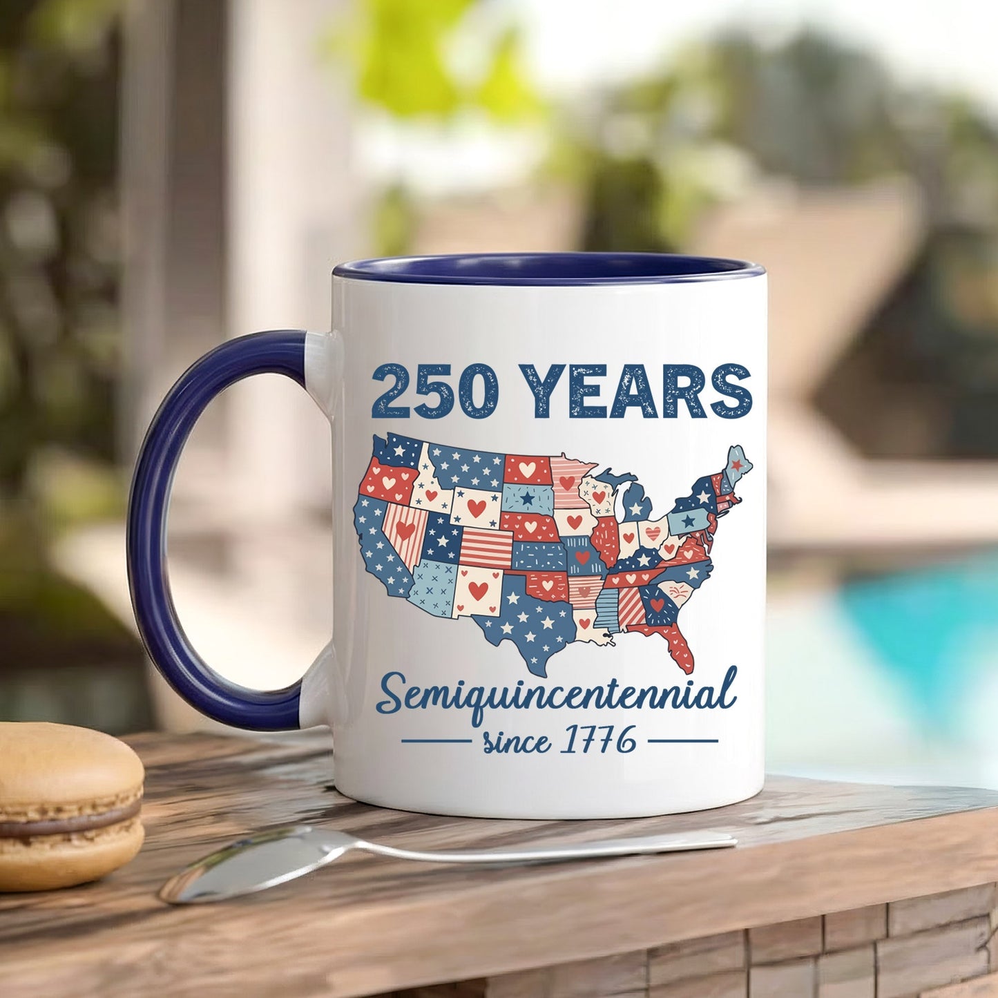 250 Years Semiquincentennial USA Map Patriotic Coffee Mug