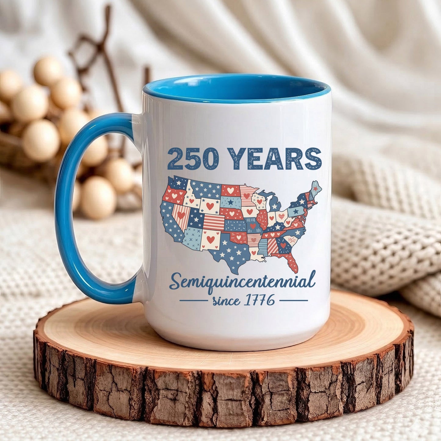 250 Years Semiquincentennial USA Map Patriotic Coffee Mug