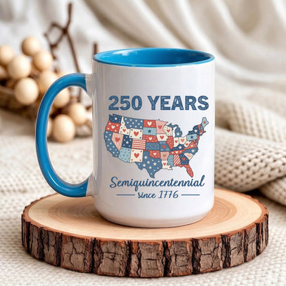 250 Years Semiquincentennial USA Map Patriotic Coffee Mug