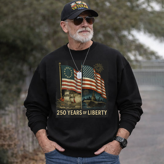 Betsy Ross And Modern US Flag – America 250th Anniversary – Unisex Tshirt Gildan / Tshirt Comfort / V-neck/ Hoodie / Sweatshirt