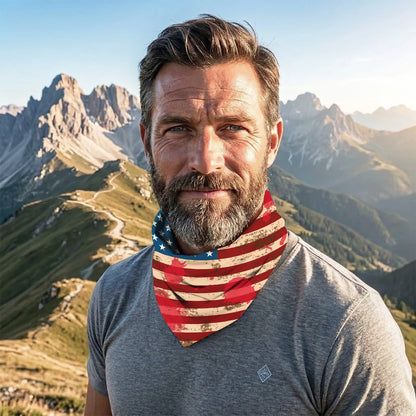 Vintage Distressed USA Flag Bandana Mask