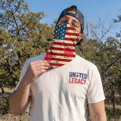 Vintage Distressed USA Flag Bandana Mask