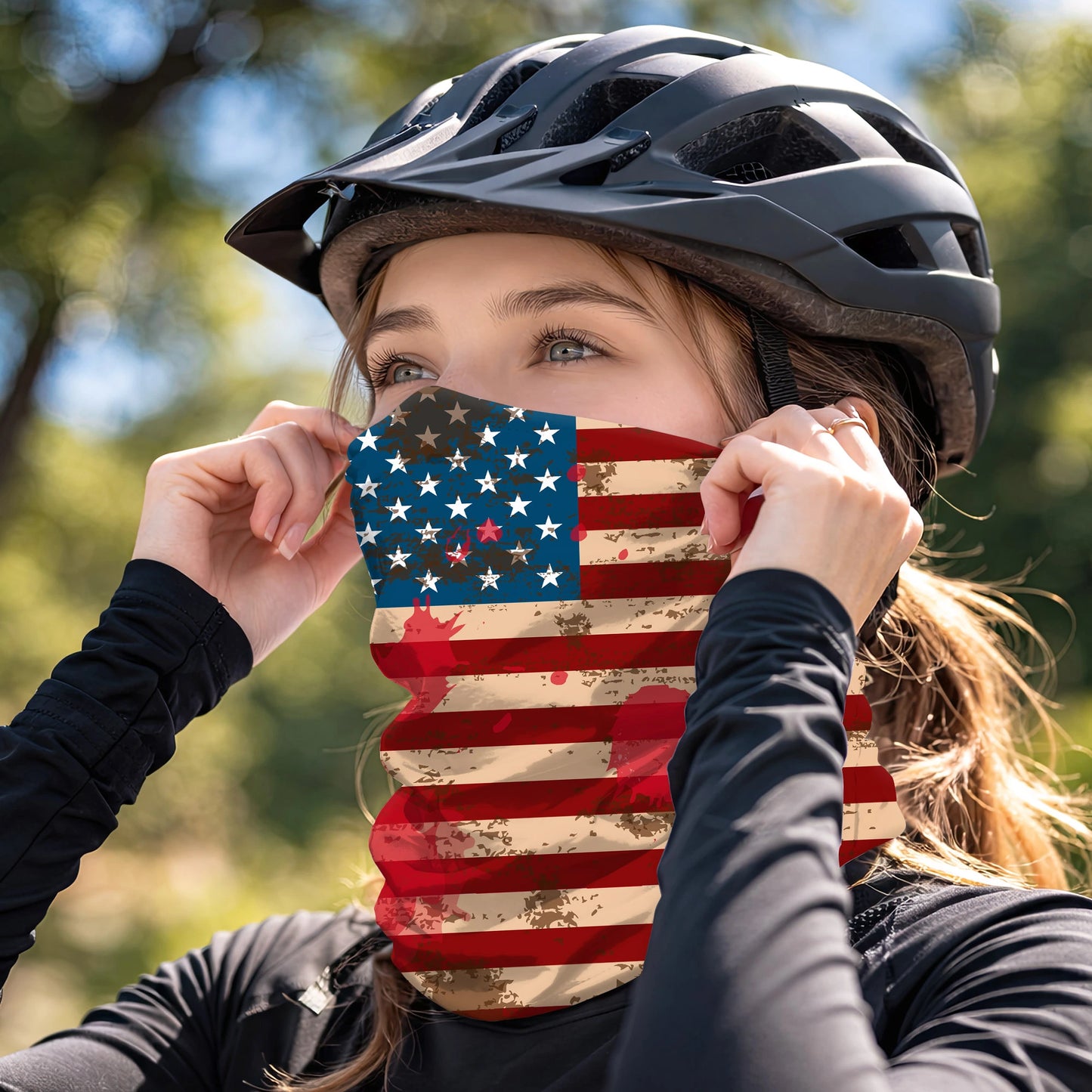 Vintage Distressed USA Flag Bandana Mask