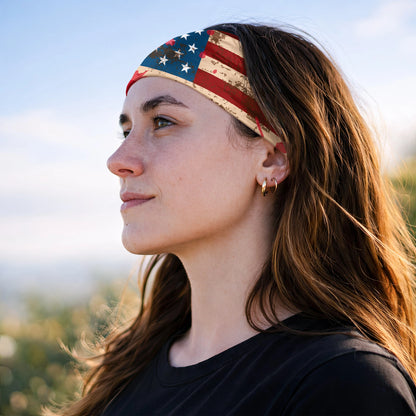 Vintage Distressed USA Flag Bandana Mask