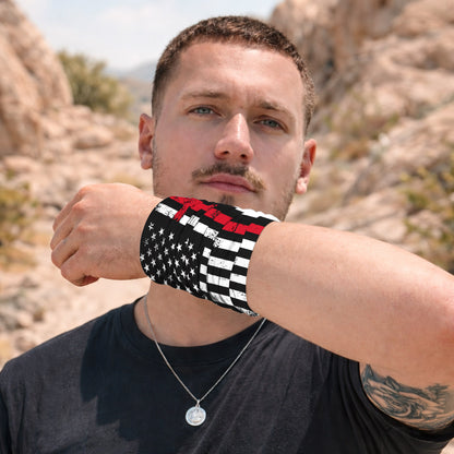 Black Red USA Flag Bandana Mask