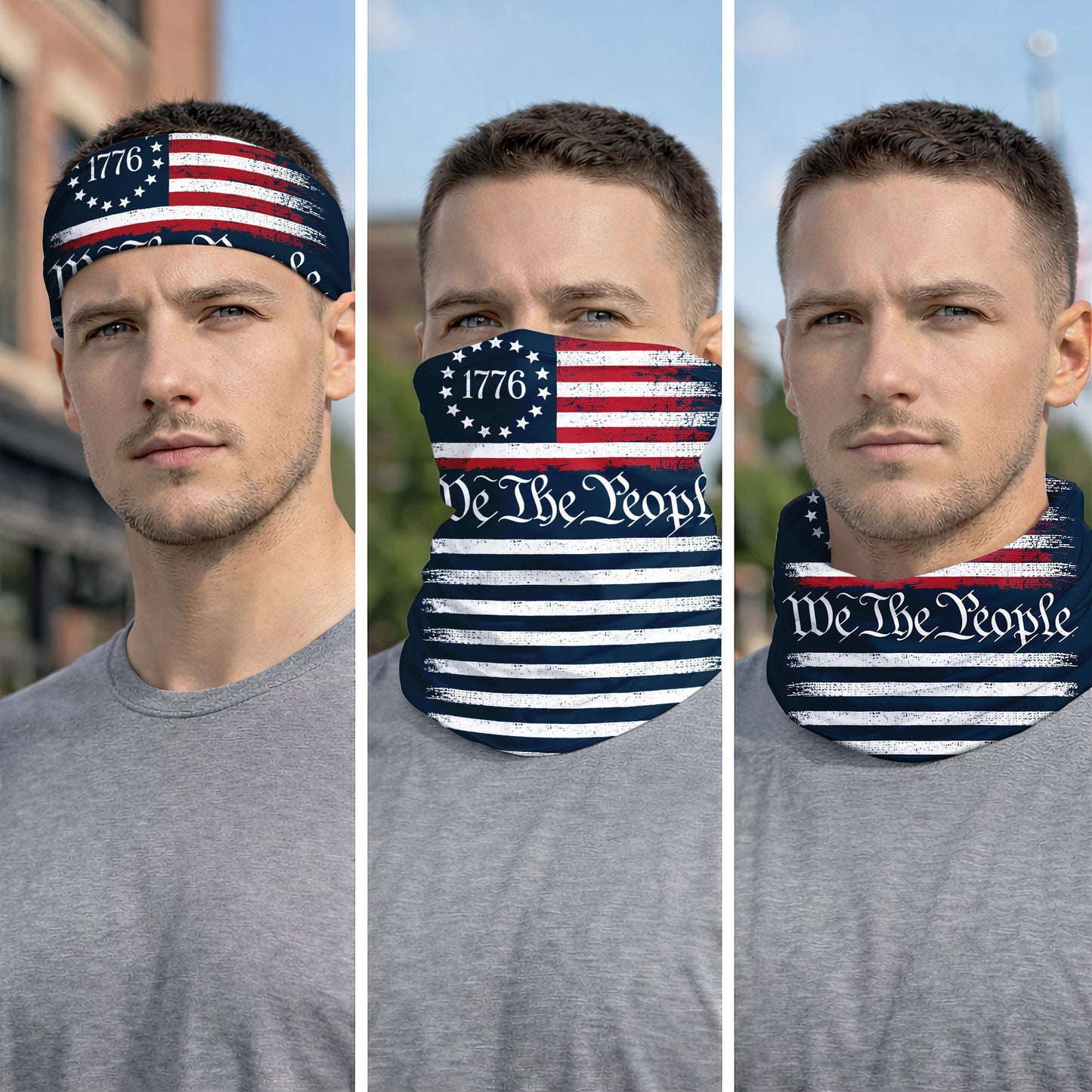 We the People 1776 USA Flag Bandana Mask