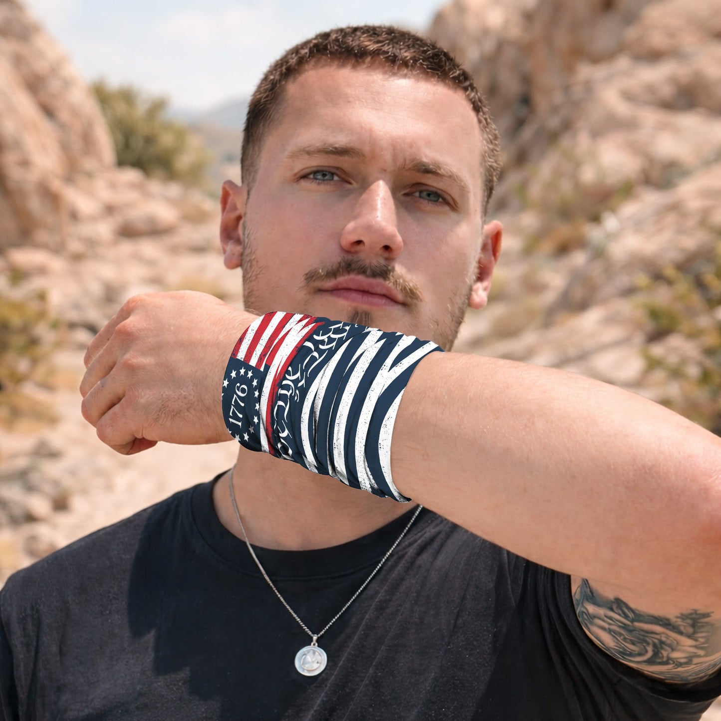 We the People 1776 USA Flag Bandana Mask
