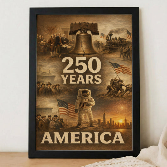 Nation of Courage 250-Year Commemorative Wall Art Poster/Canvas