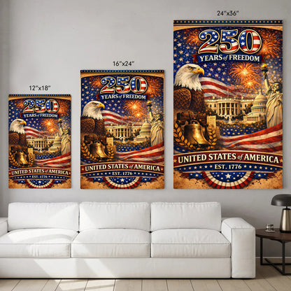 American Pride 250 – Liberty Bell & Eagle Poster/Canvas