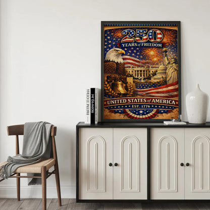 American Pride 250 – Liberty Bell & Eagle Poster/Canvas