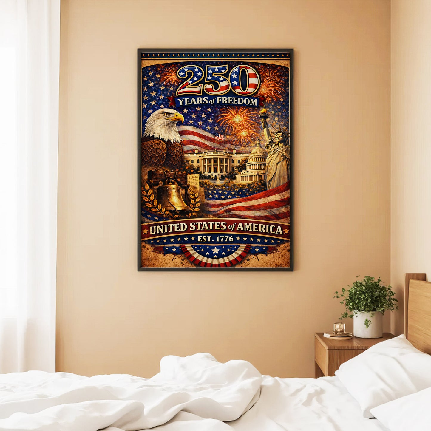 American Pride 250 – Liberty Bell & Eagle Poster/Canvas