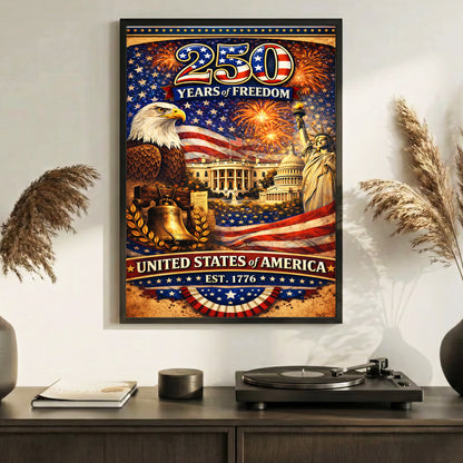 American Pride 250 – Liberty Bell & Eagle Poster/Canvas