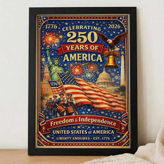 USA 250 Celebration Landmarks Poster/Canvas