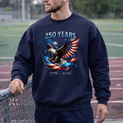 Soaring Eagle Patriotic Ribbon – America 250th Anniversary – Unisex Tshirt Gildan / Tshirt Comfort / V-neck/ Hoodie / Sweatshirt
