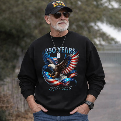 Soaring Eagle Patriotic Ribbon – America 250th Anniversary – Unisex Tshirt Gildan / Tshirt Comfort / V-neck/ Hoodie / Sweatshirt