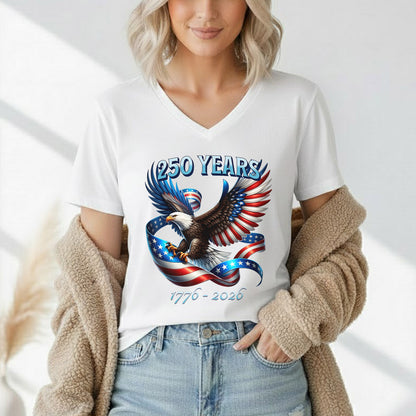 Soaring Eagle Patriotic Ribbon – America 250th Anniversary – Unisex Tshirt Gildan / Tshirt Comfort / V-neck/ Hoodie / Sweatshirt