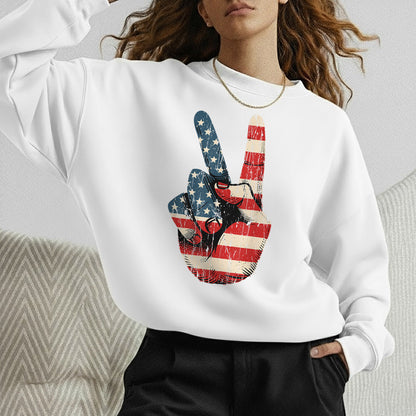 Retro American Flag Peace Sign – America 250th Anniversary – Unisex Tshirt Gildan / Tshirt Comfort / V-neck/ Hoodie / Sweatshirt