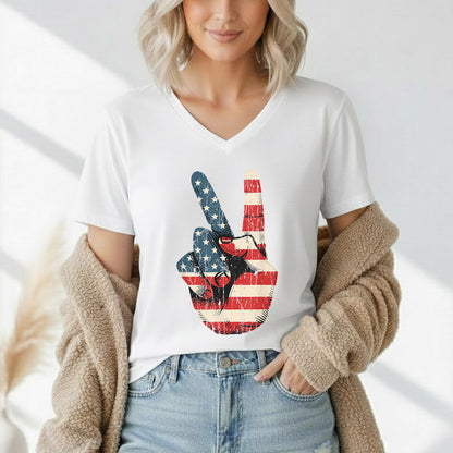 Retro American Flag Peace Sign – America 250th Anniversary – Unisex Tshirt Gildan / Tshirt Comfort / V-neck/ Hoodie / Sweatshirt