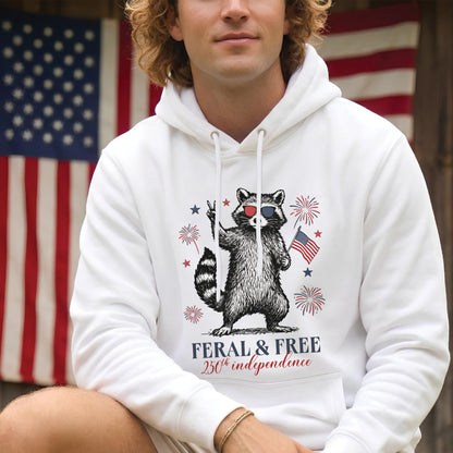 USA 250th Anniversary Feral & Free Patriotic Raccoon Unisex Apparel