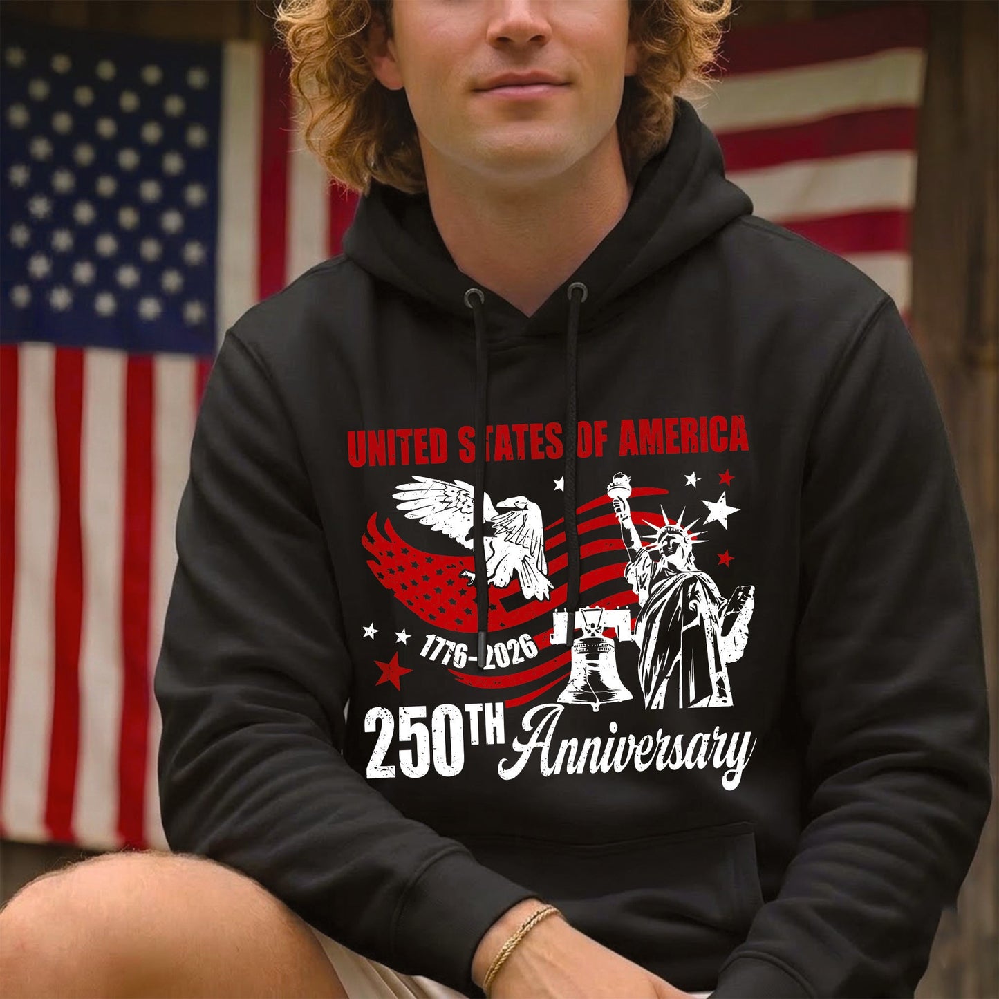 Patriotic 250th Anniversary United States of America 1776-2026 Eagle Liberty Bell Unisex Apparel