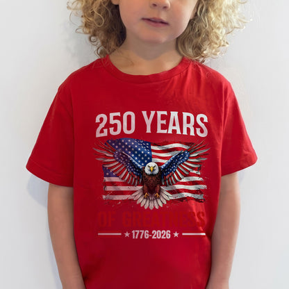 Patriotic 250th Anniversary 1776-2026 American Flag Eagle 250 Years of Greatness USA Unisex Apparel