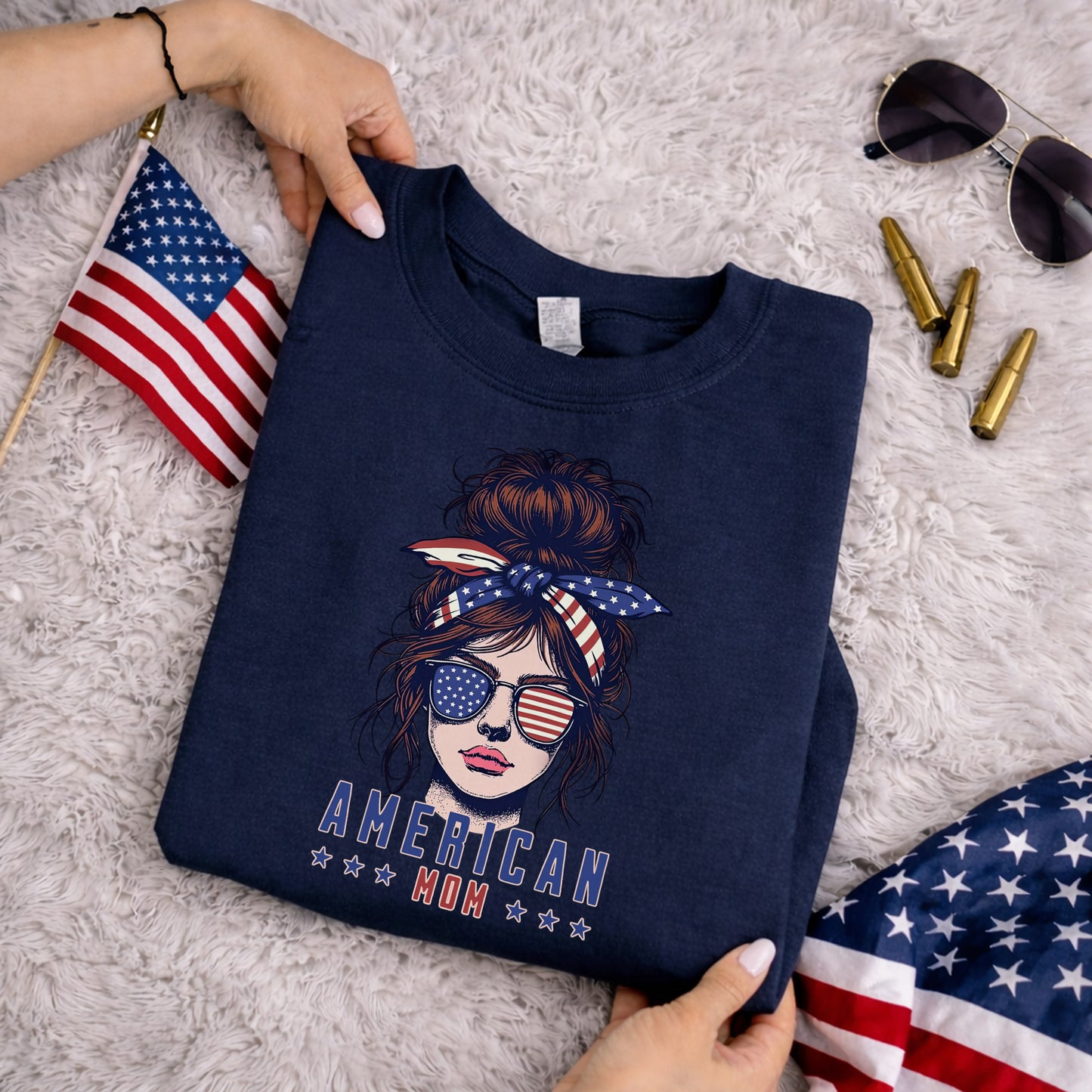 American Mom Freedom – USA Girls – Unisex Tshirt Gildan / Tshirt Comfort / V-neck/ Hoodie / Sweatshirt