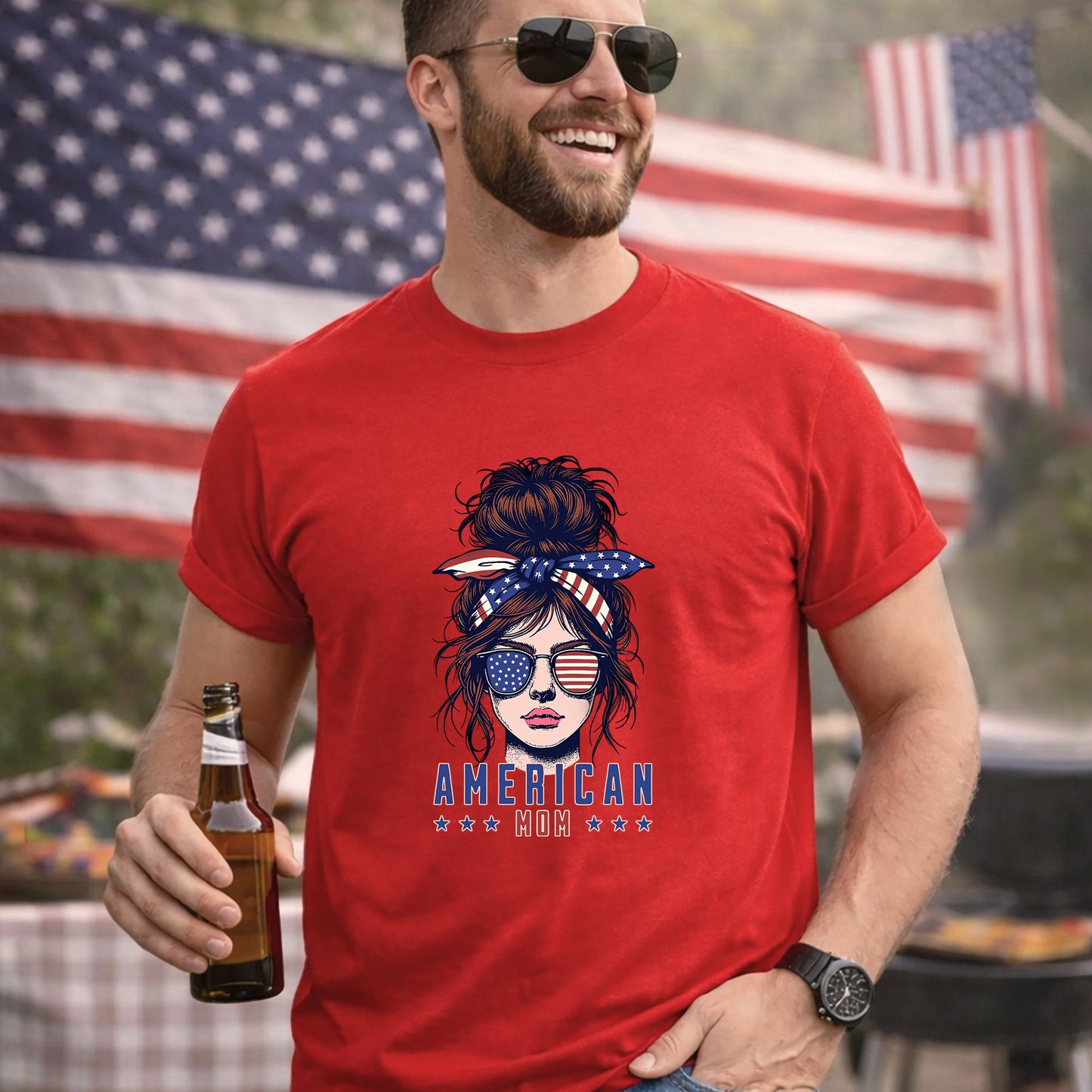 American Mom Freedom – USA Girls – Unisex Tshirt Gildan / Tshirt Comfort / V-neck/ Hoodie / Sweatshirt