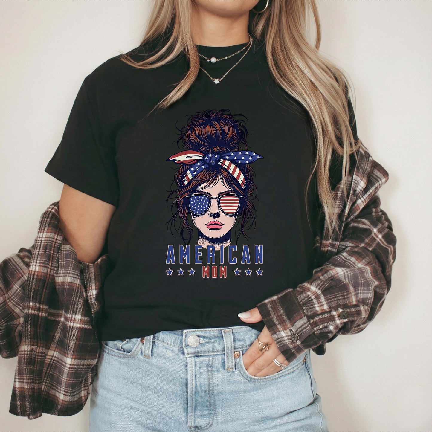 American Mom Freedom – USA Girls – Unisex Tshirt Gildan / Tshirt Comfort / V-neck/ Hoodie / Sweatshirt