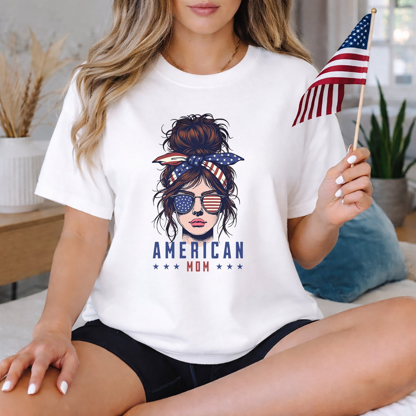 American Mom Freedom – USA Girls – Unisex Tshirt Gildan / Tshirt Comfort / V-neck/ Hoodie / Sweatshirt