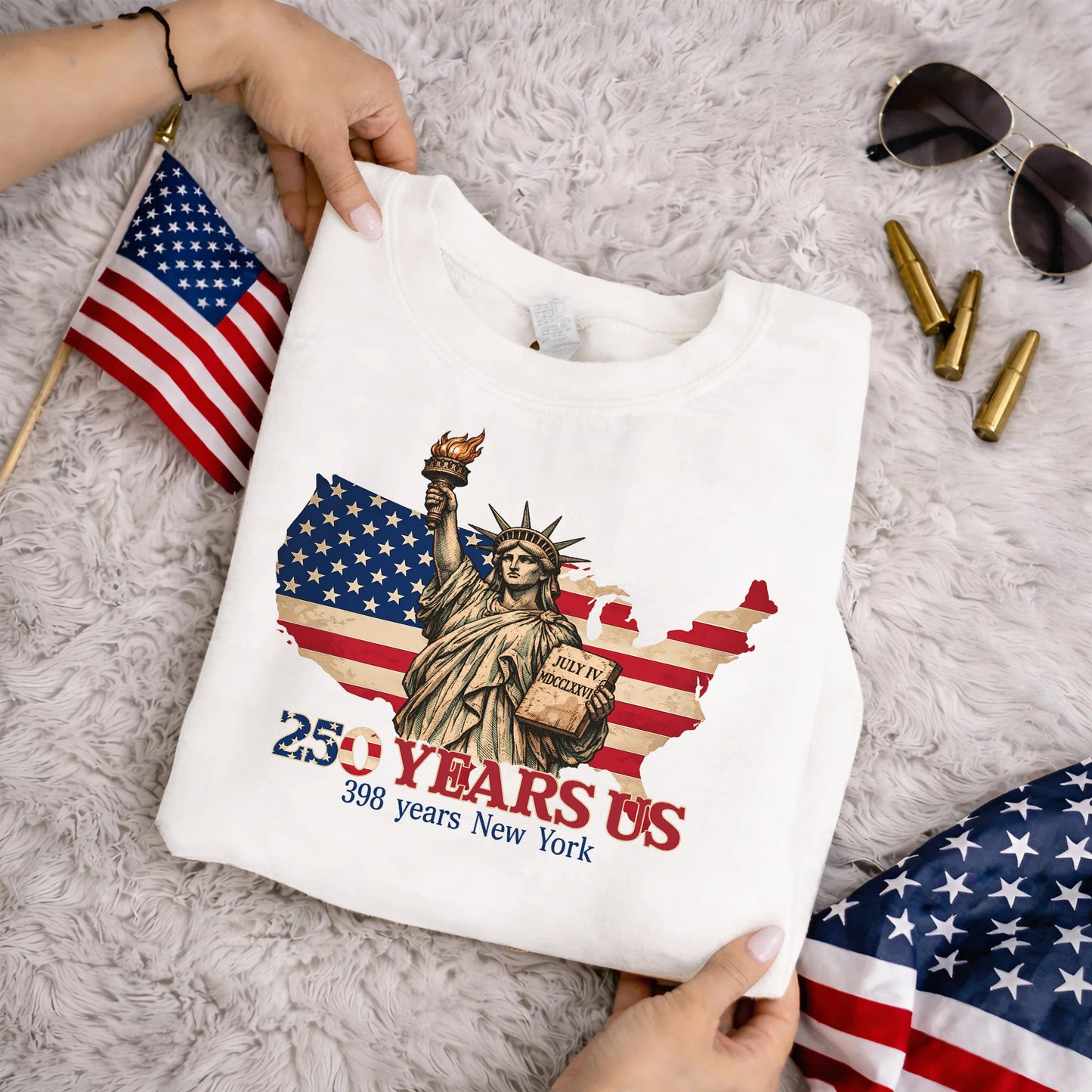 250 Years of US Freedom, Statue of Liberty and New York Celebration – State Pride – Unisex Tshirt Gildan / Tshirt Comfort / V-neck/ Hoodie / Sweatshirt